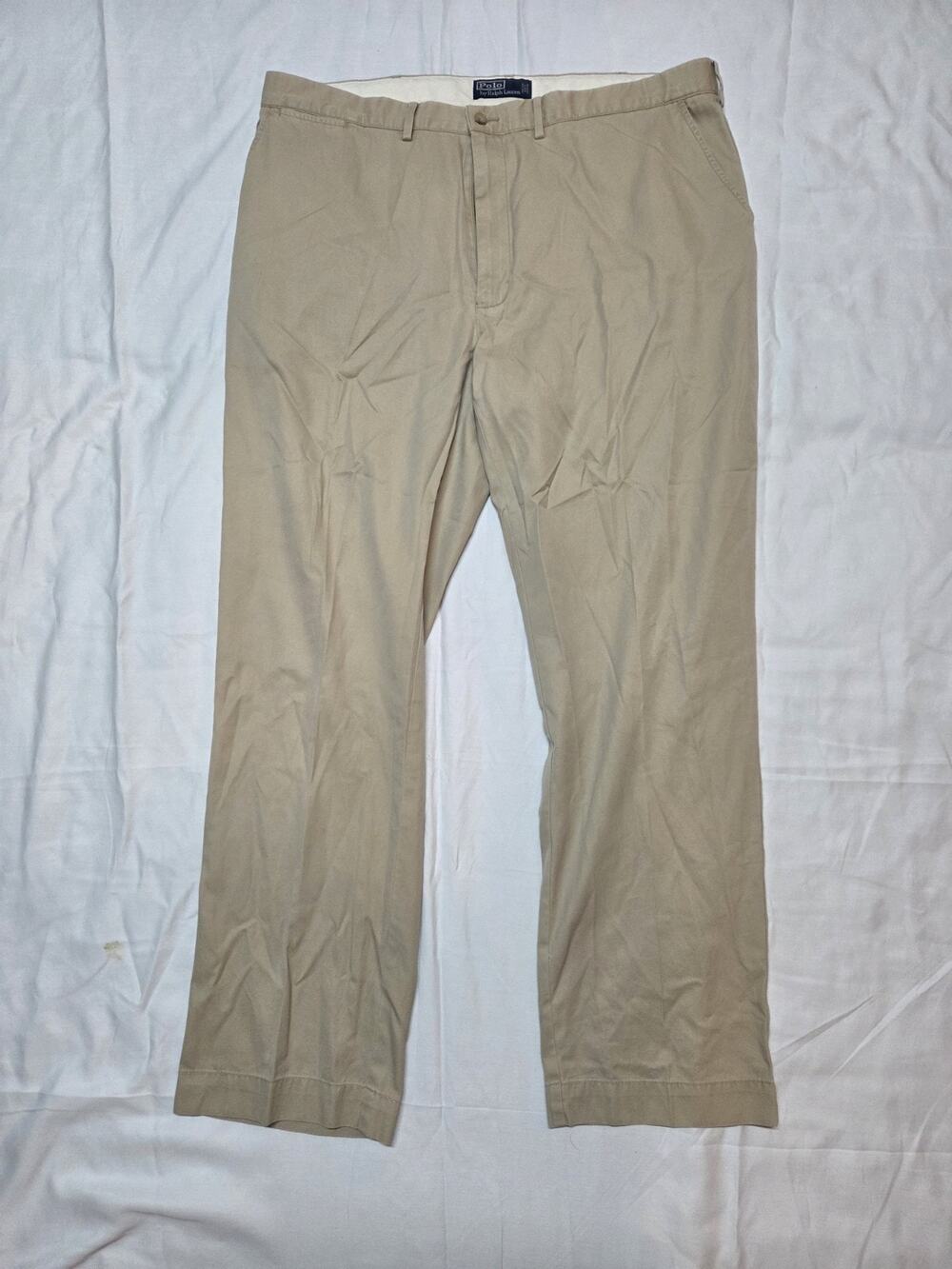 Polo Ralph Lauren Prospect Pant Mens 40x32 Beige Classic Fit Flat Front Chino